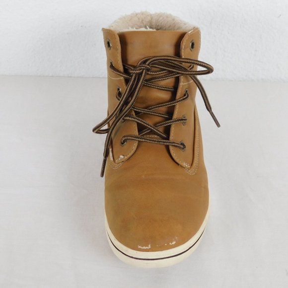 Nordstrom Rack Women Size 5 Shoes Brown Faux Leather Faux Fur Lining FLAW - Picture 3 of 13